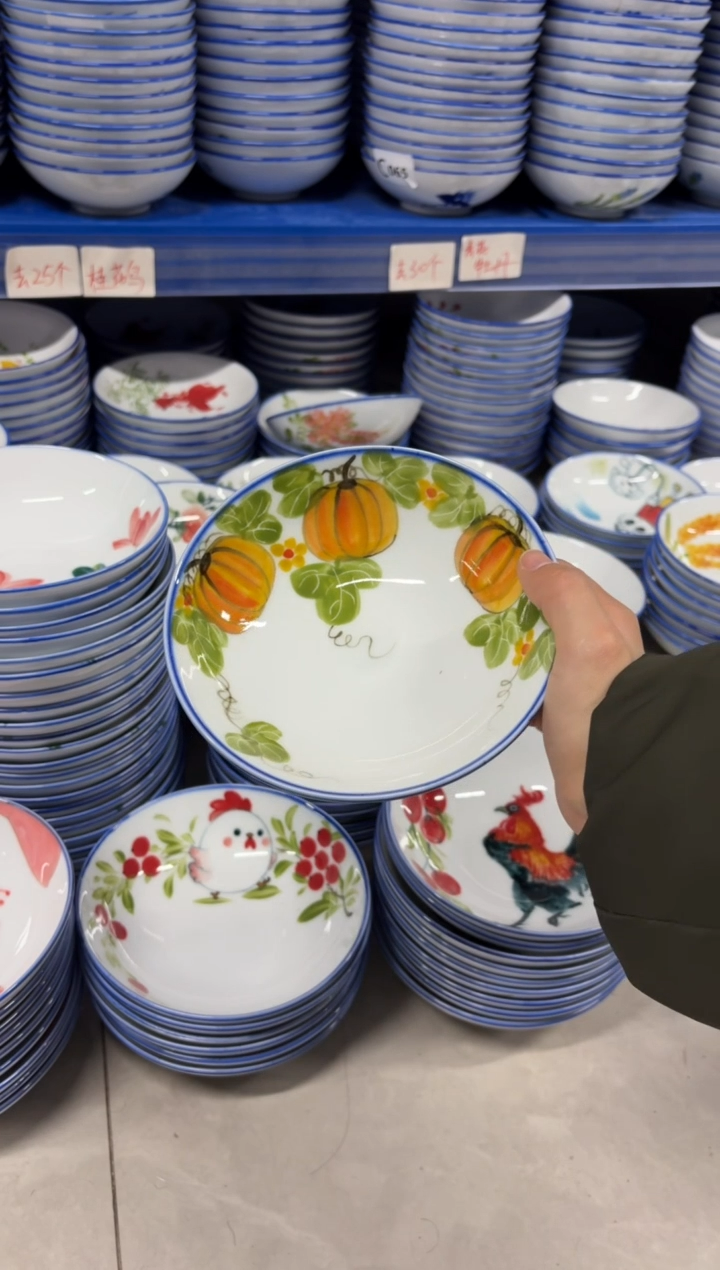 景德镇高温陶瓷食品级手绘釉中彩-小胖碗