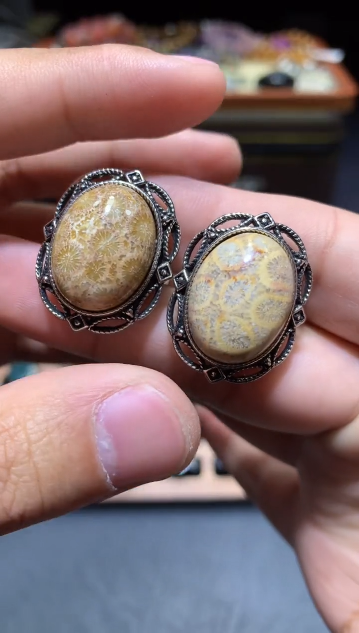 【闪购商品】硅化珊瑚（珊瑚玉）戒指未镶嵌T119【多样性发其一】