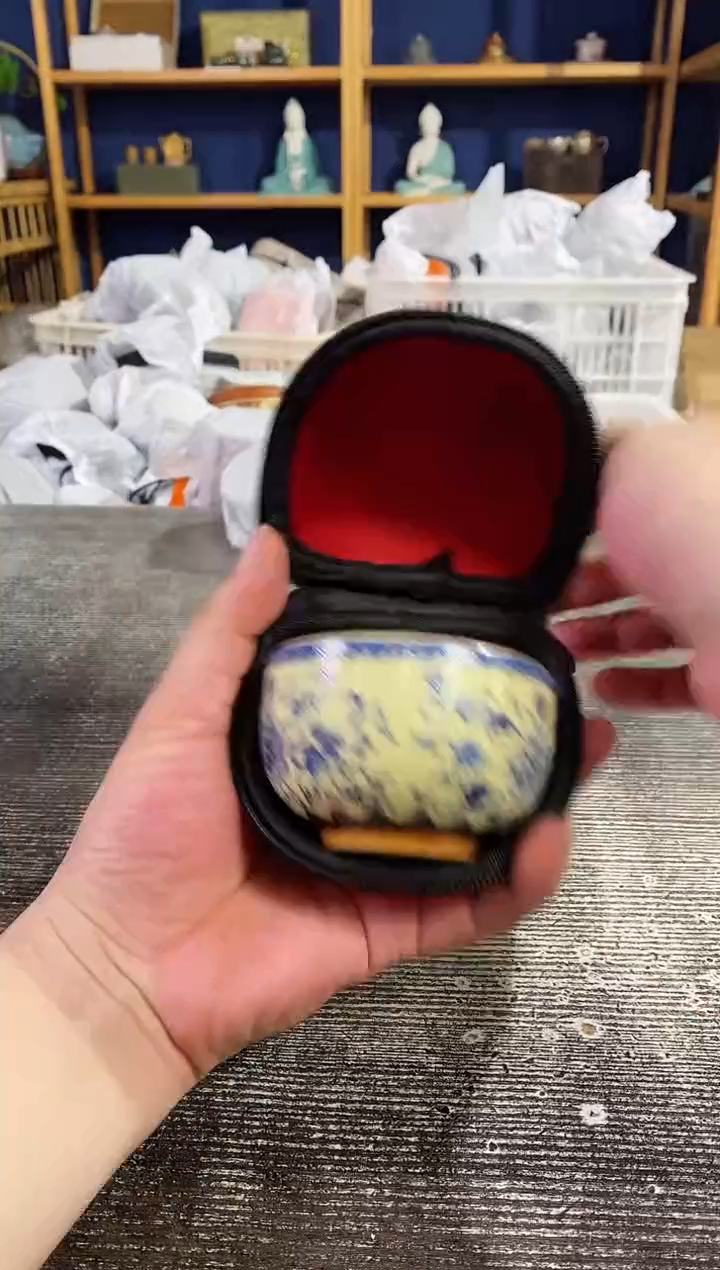 【闪购商品】其他汝窑青花缠枝莲铜钱主人杯带包