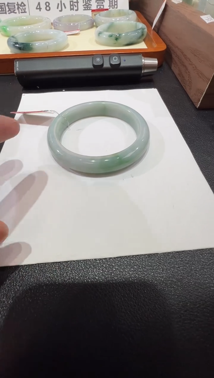 纯天然缅甸A货翡翠手镯54-55mm-13号