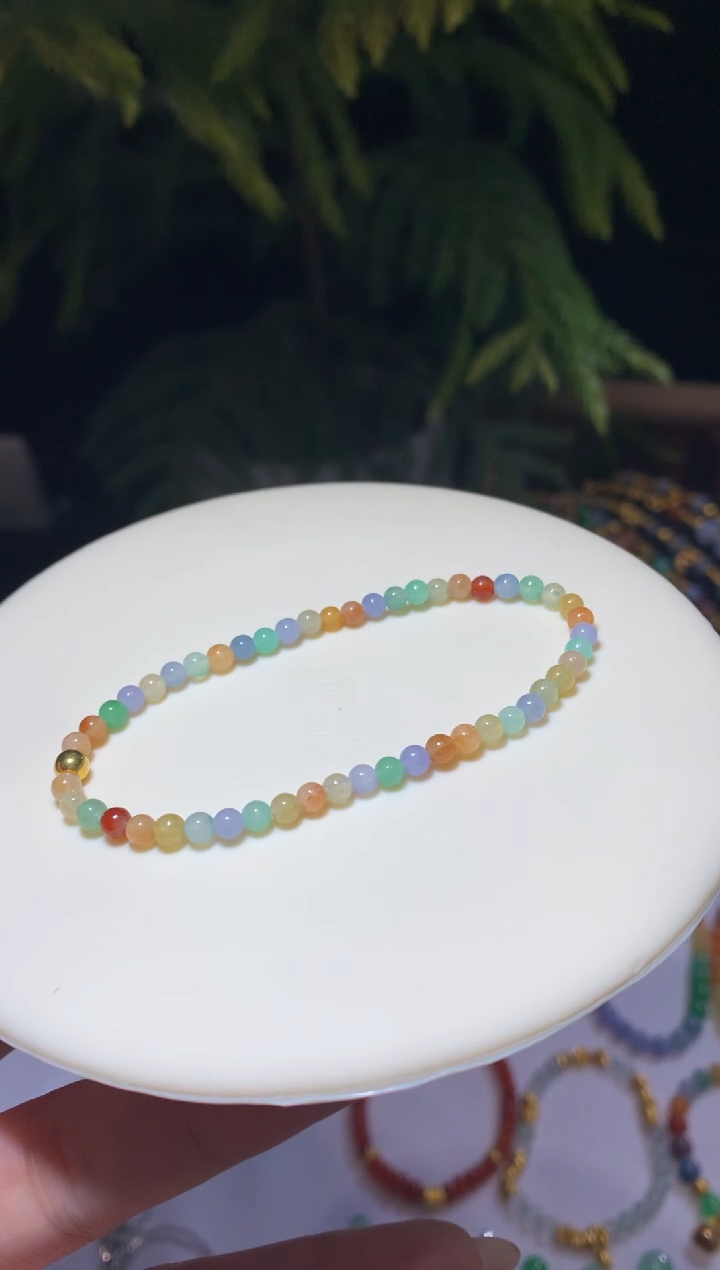 【闪购商品】定制翡翠未镶嵌3.6*多宝手串4500+450