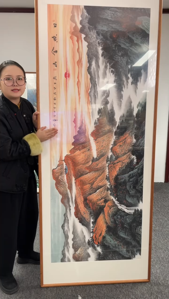 【闪购商品】国画日照金山210*80绘画作品