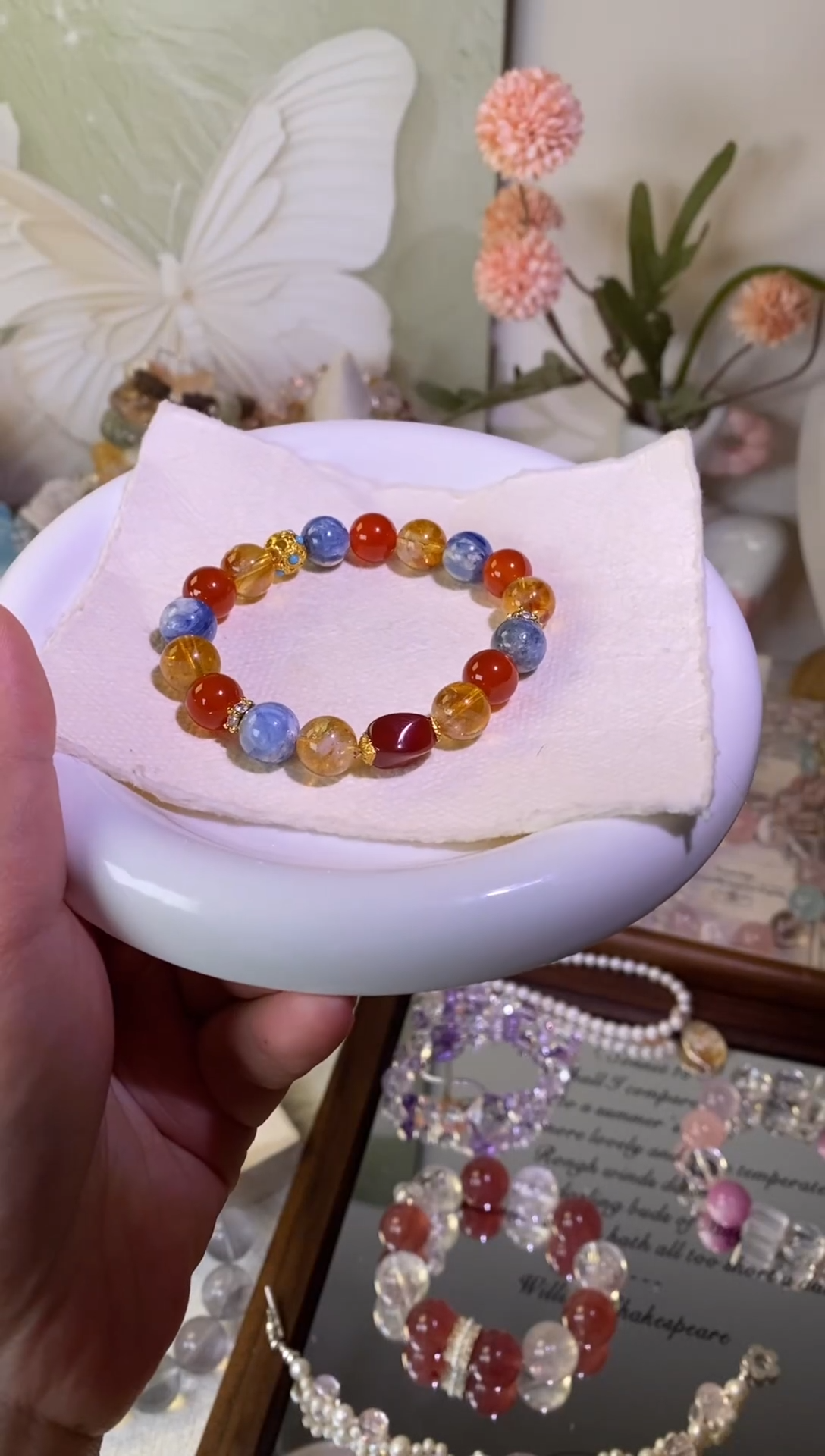 未镶嵌手串水晶蓝晶石黄塔晶设计款