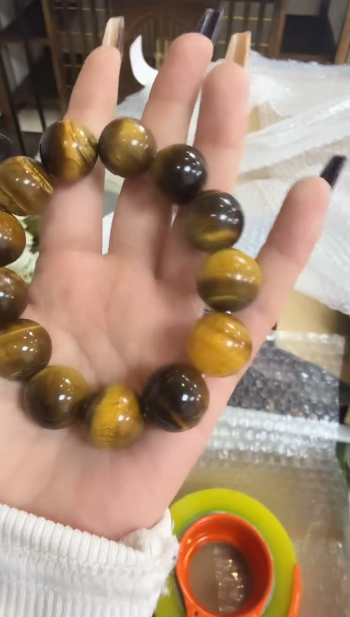未镶嵌手链木变石（虎睛石）虎睛石
