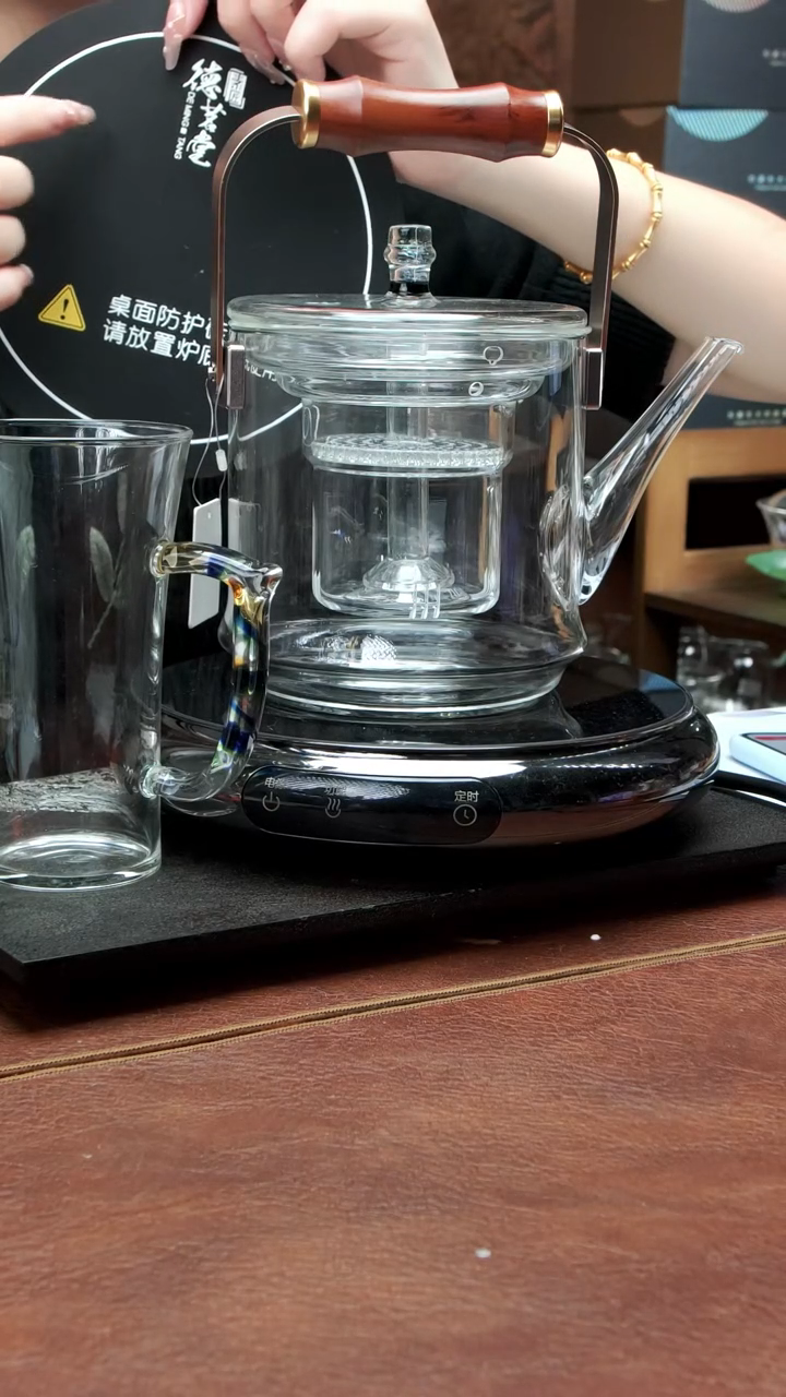 鼓韵电陶炉1300w+君若透明+迷蓝杯