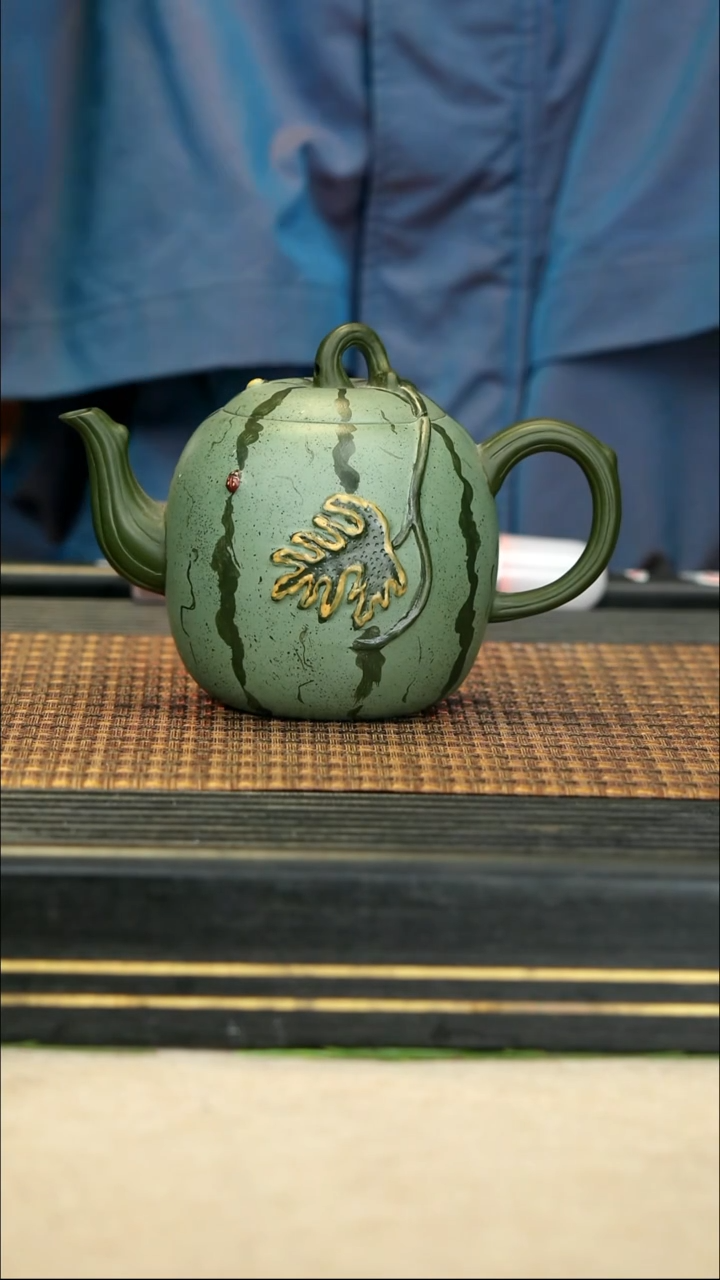 【闪购商品】紫砂茶壶28西瓜壶 豆青
