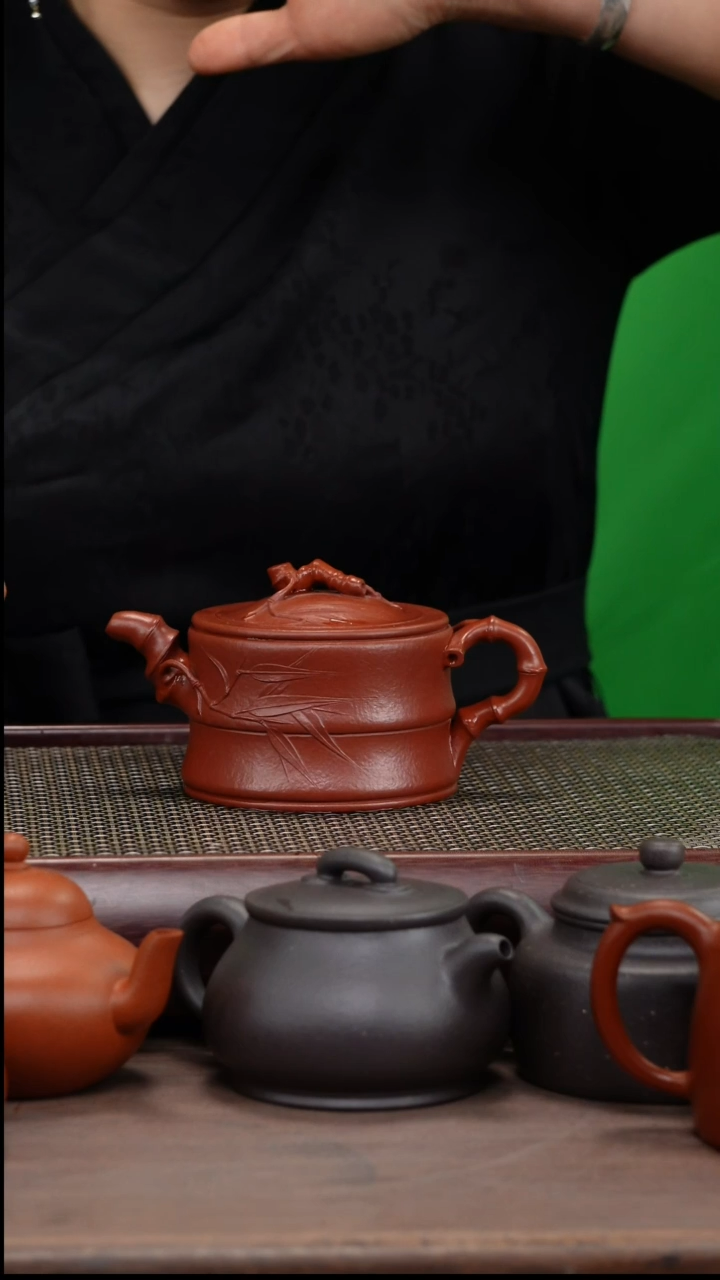 【闪购商品】紫砂茶壶全手工朱泥可心竹段