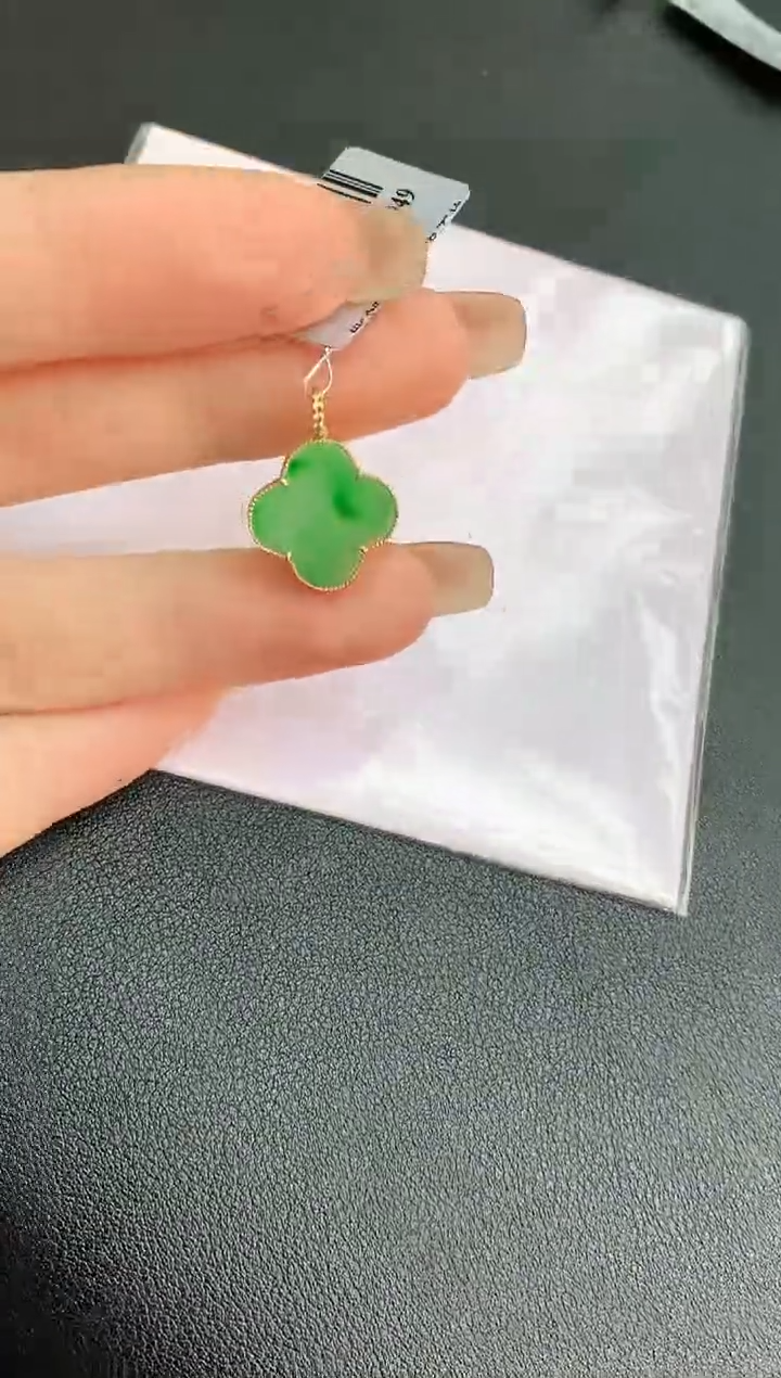 【闪购商品】翡翠颈饰18K金镶嵌赠礼盒证书 珍珍