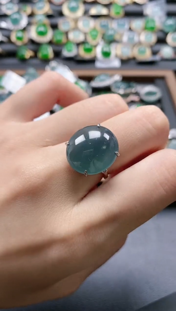 【闪购商品】翡翠戒指银S925镶嵌51511