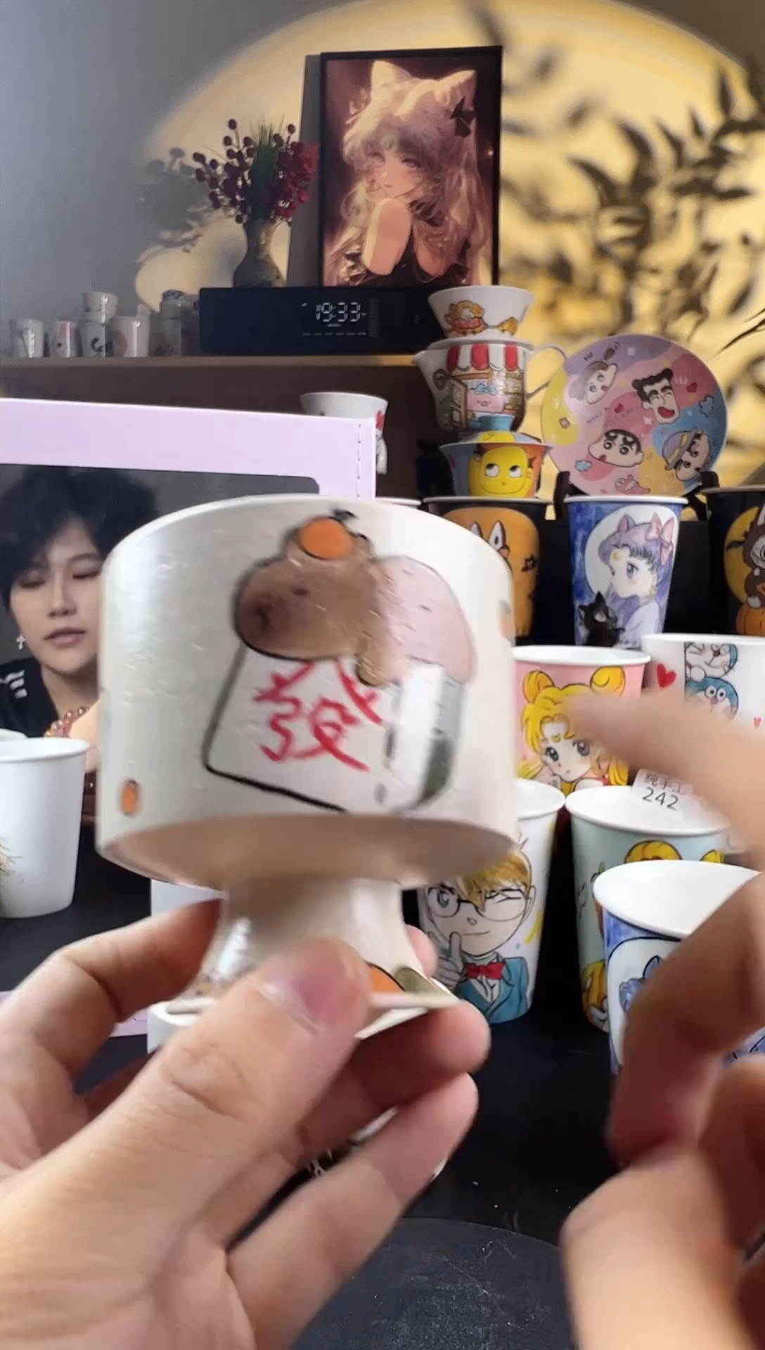 【闪购商品】摆件手工手绘陶瓷小杯杯