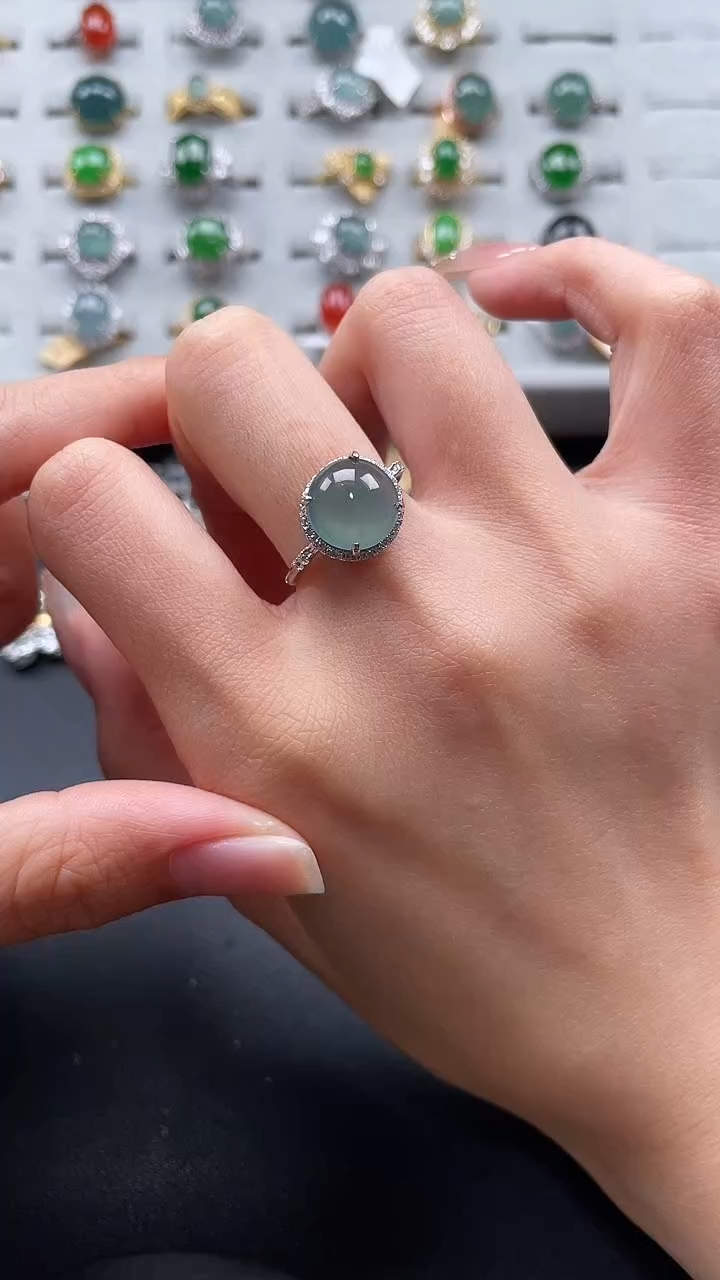 【闪购商品】翡翠戒指银S925镶嵌6567547654
