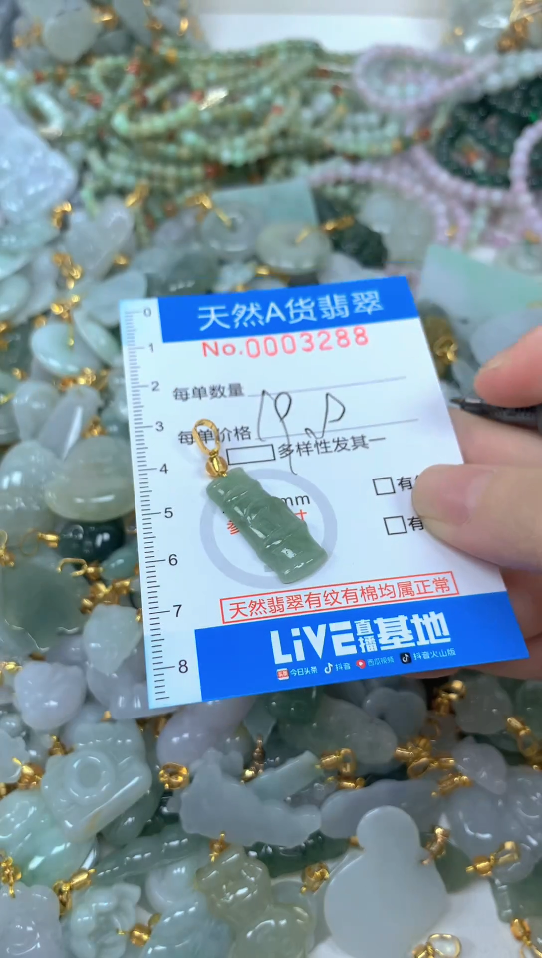 颈饰未镶嵌翡翠净货挂件-3288