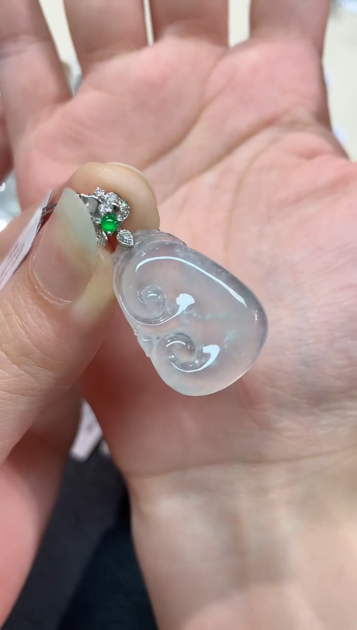 【闪购商品】翡翠吊坠(不含链)18K金镶嵌S80|5980