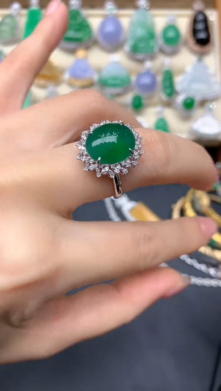 【闪购商品】翡翠戒指18K金镶嵌522-中国好珍宝