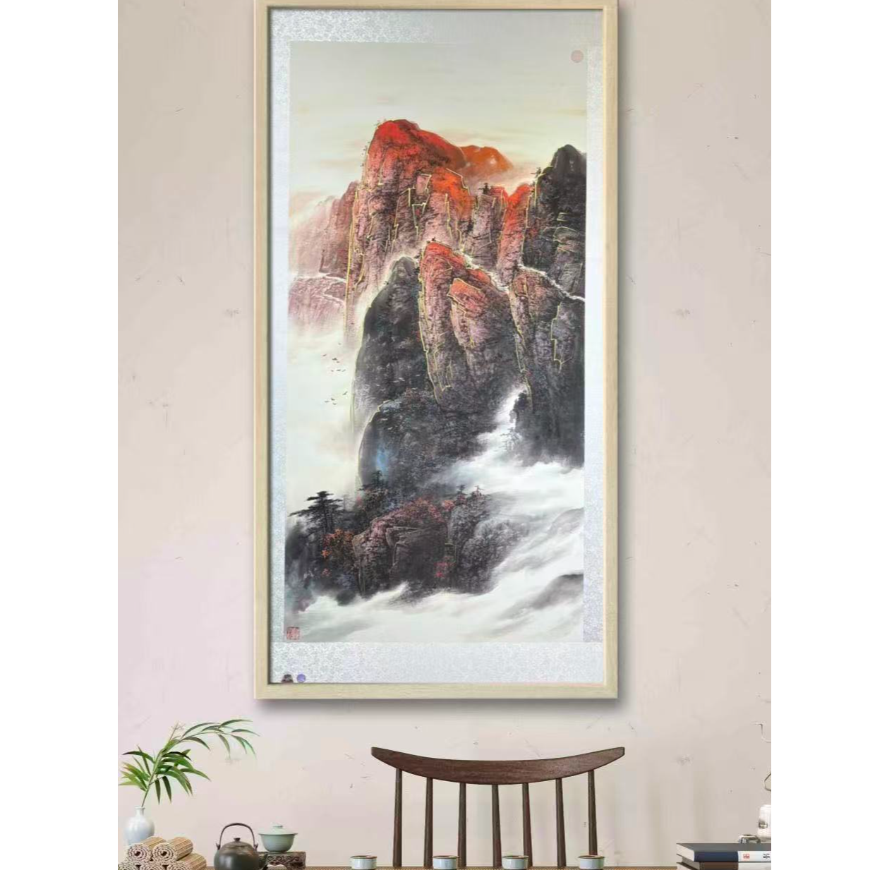 陈砚之教授作品《万山红遍》竖幅