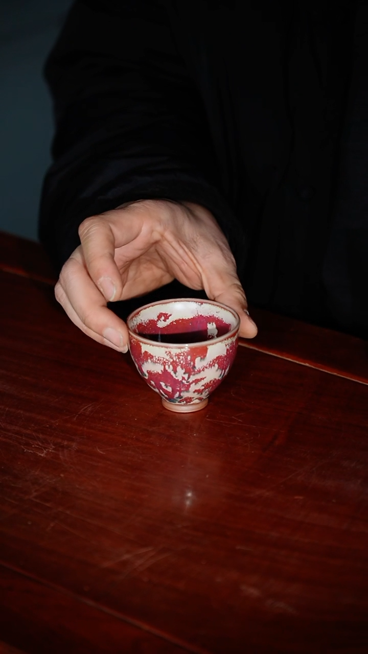 【闪购商品】95-1鸡心杯（翟群敦煌釉）