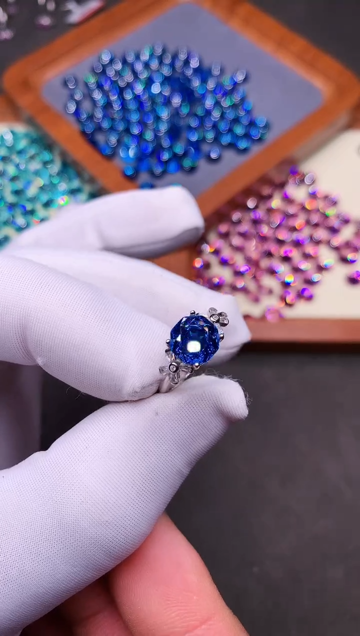 托帕石戒指银S925镶嵌·········