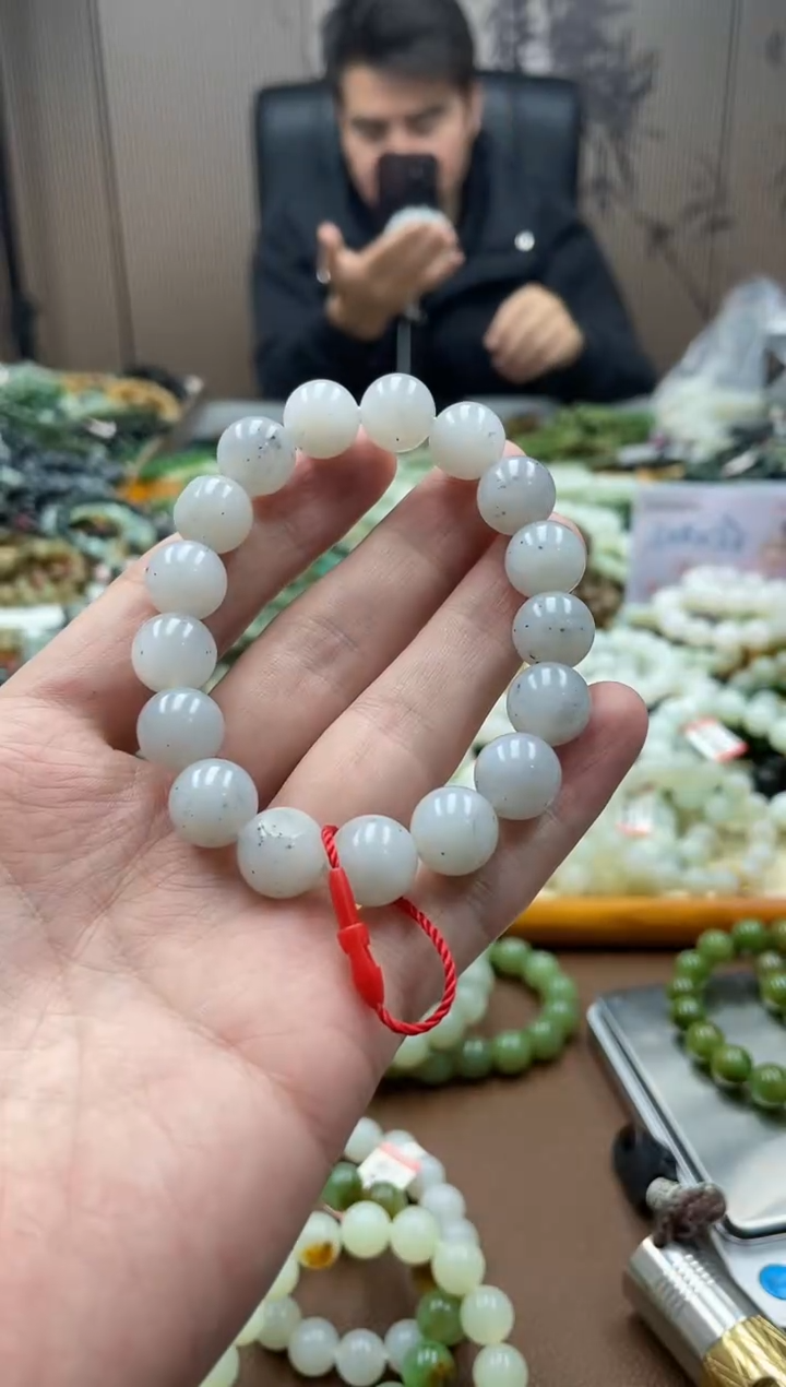 未镶嵌手串和田玉.****蓝青花12