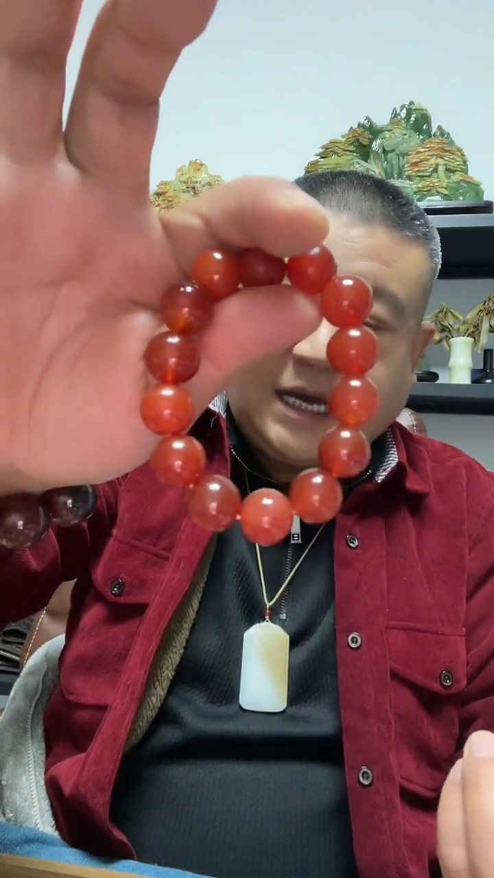 未镶嵌手串玛瑙/玉髓红玛瑙单圈手串