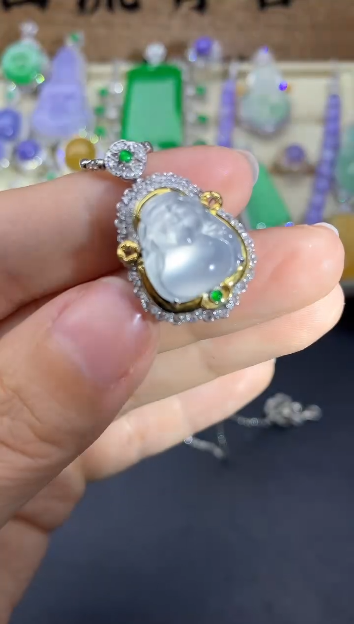 【闪购商品】翡翠吊坠(不含链)18K金镶嵌531-中国好珍宝