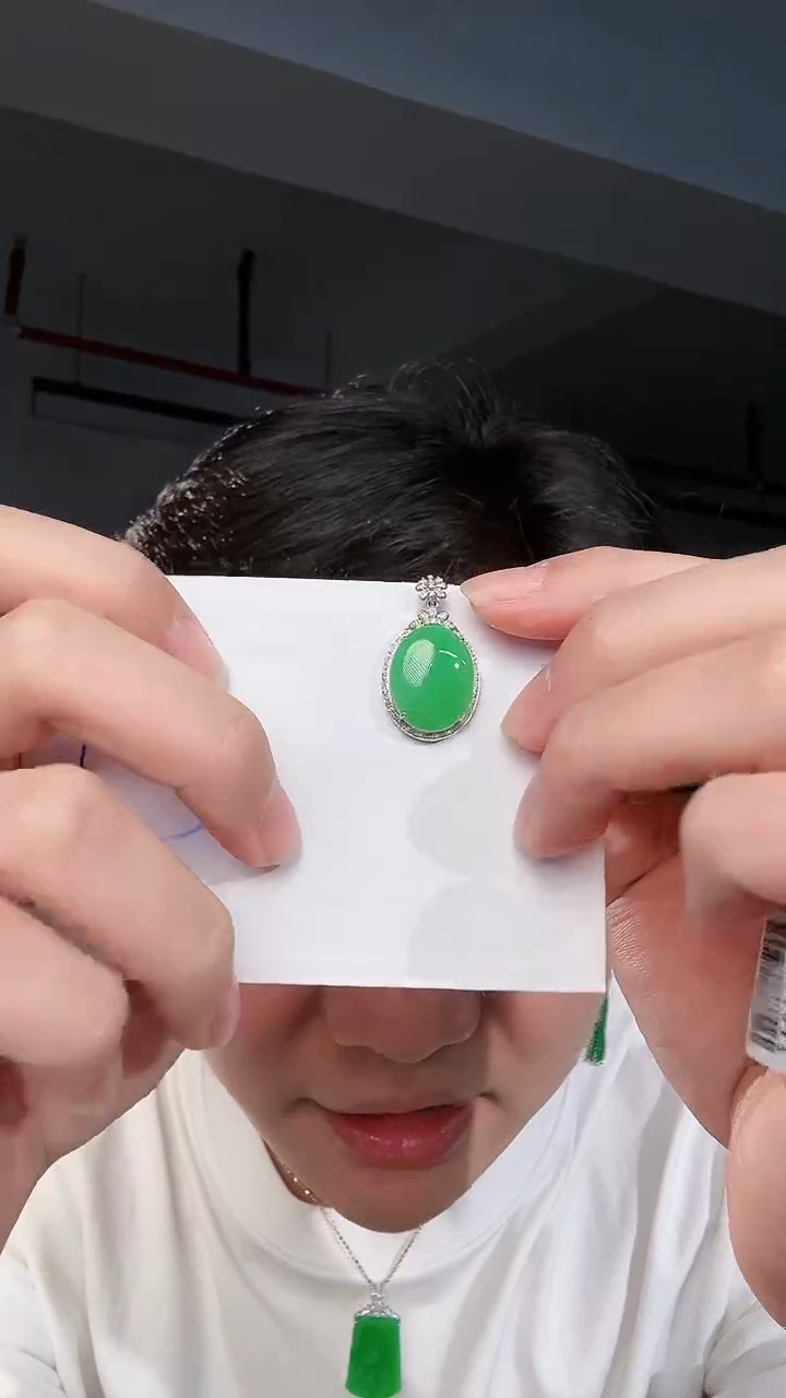 【闪购商品】翡翠颈饰18K金镶嵌缅料A货翡翠/支持复检/一件