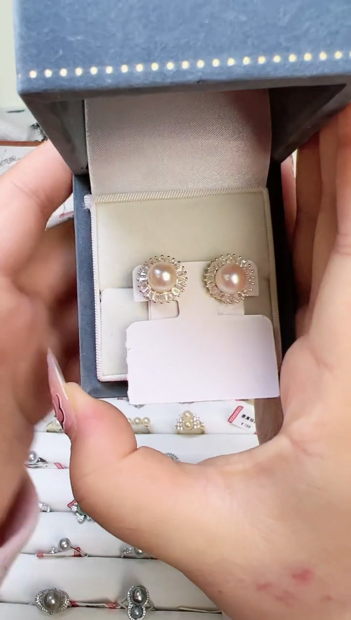 【闪购商品】海水珍珠耳饰银S925镶嵌7T6