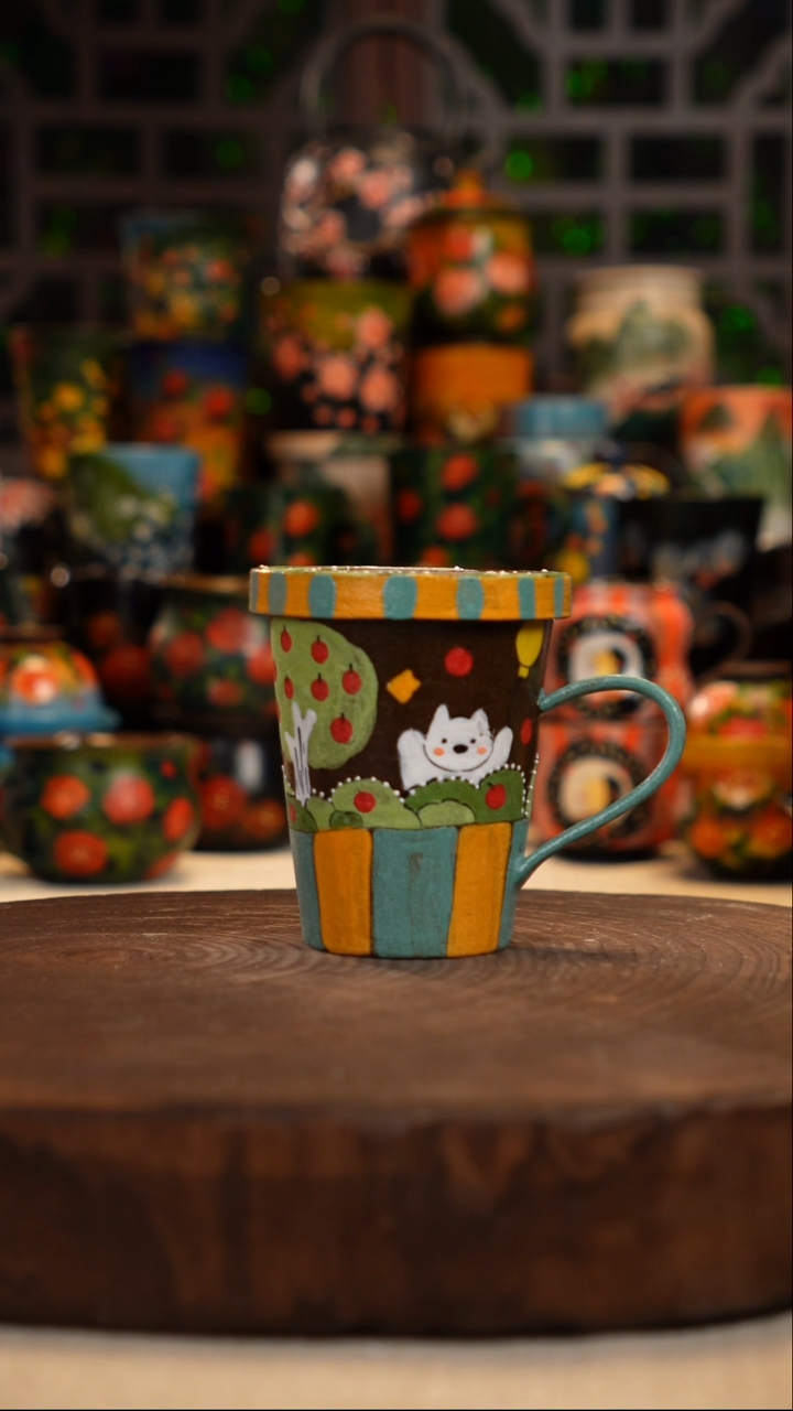  油画   釉下彩  杯子