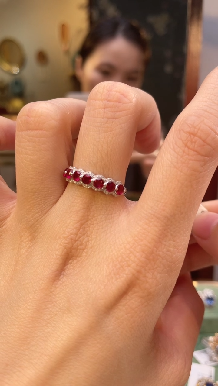 【闪购商品】红宝石戒指18K金镶嵌主石：1.11ct