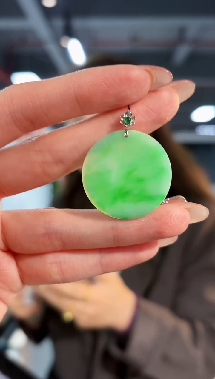 【闪购商品】翡翠颈饰18K金镶嵌缅料A货/支持复检/一件