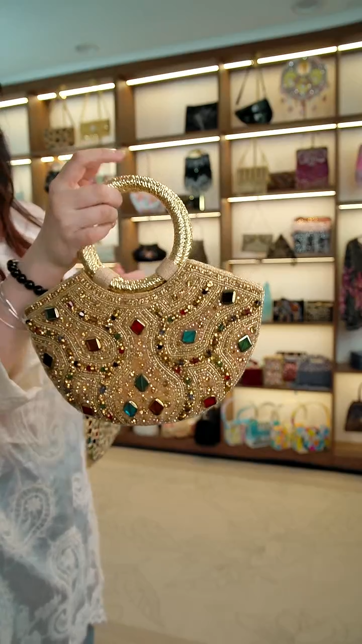 织物45百格汇手工串珠包