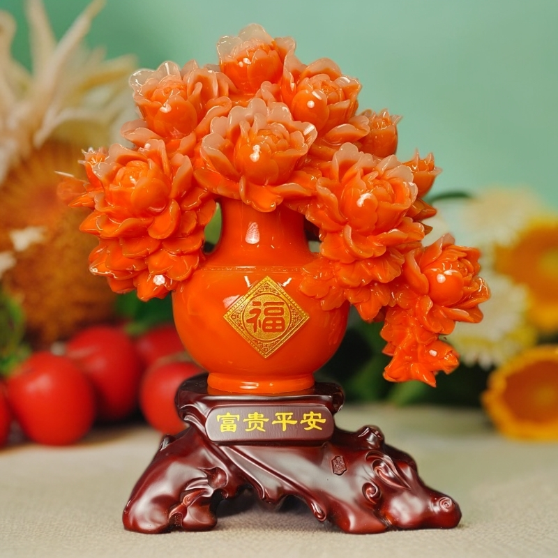 旺旺【红玉色富贵平安】家居客厅电视柜酒柜装饰品乔迁结婚礼物