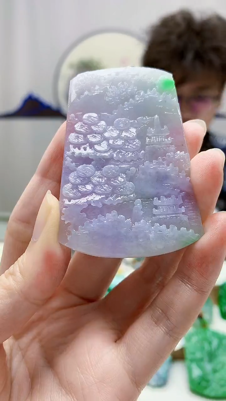 未镶嵌定制翡翠4688zm-毛货挂件山水205