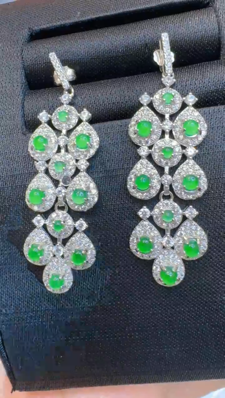 银S925镶嵌翡翠耳饰多样性团购发一件