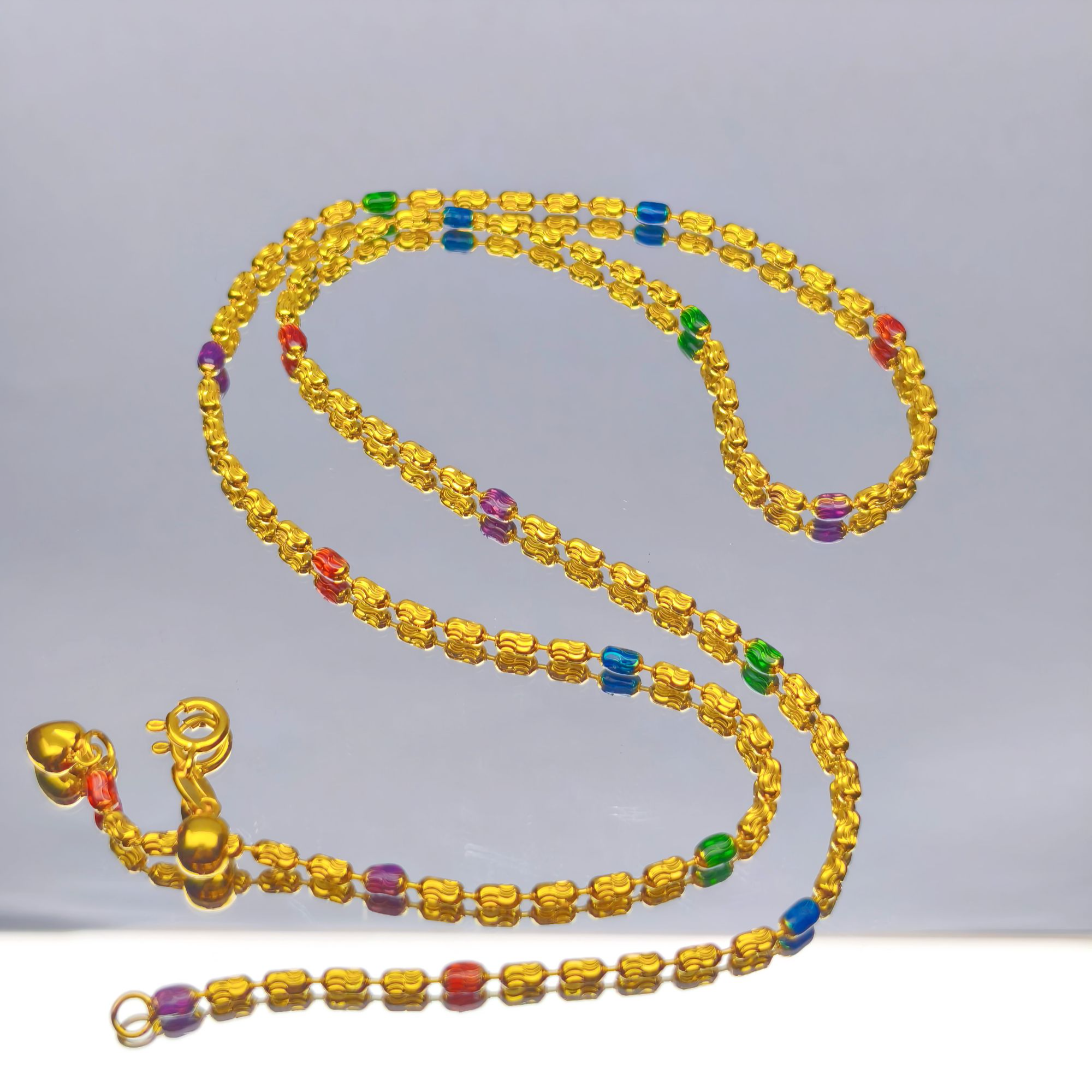 I８К七彩彩虹项链
