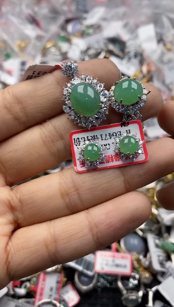 银S925镶嵌戒指翡翠101010---2