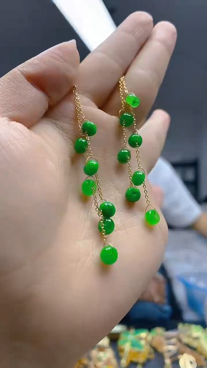 【闪购商品】翡翠耳饰合金0388翡翠耳线