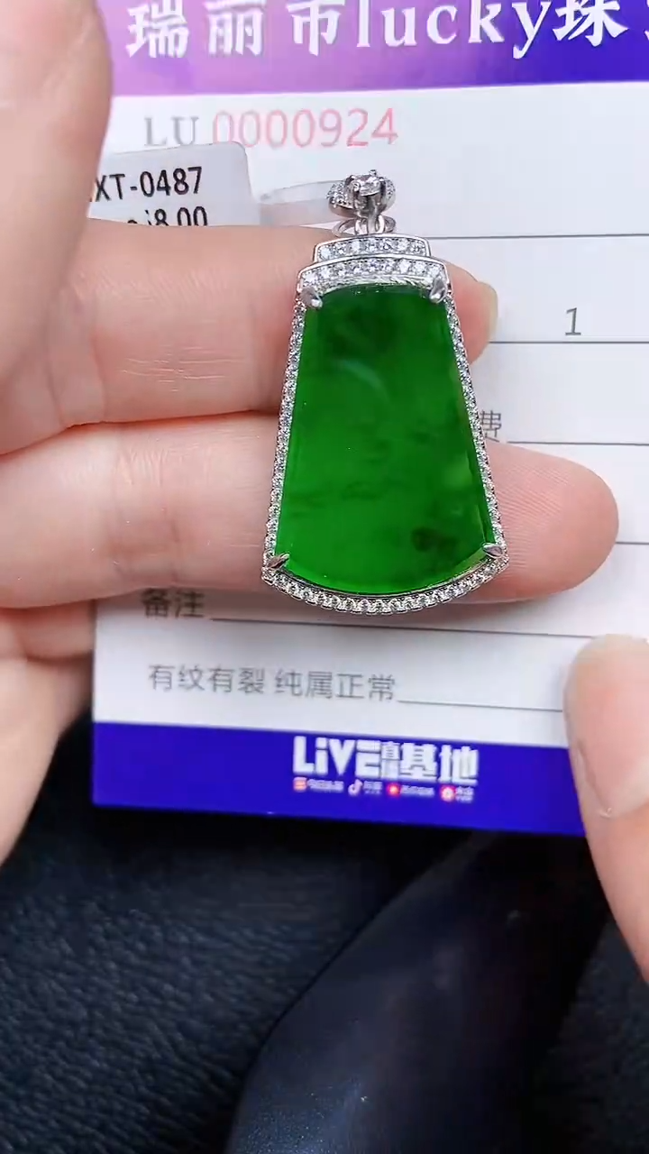 颈饰银S925镶嵌翡翠0924