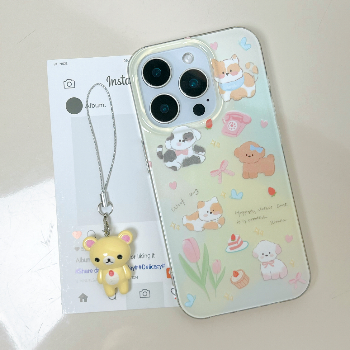 IMD手机壳可爱春日小猫小狗适用苹果16iPhone15华为小米oppovivo