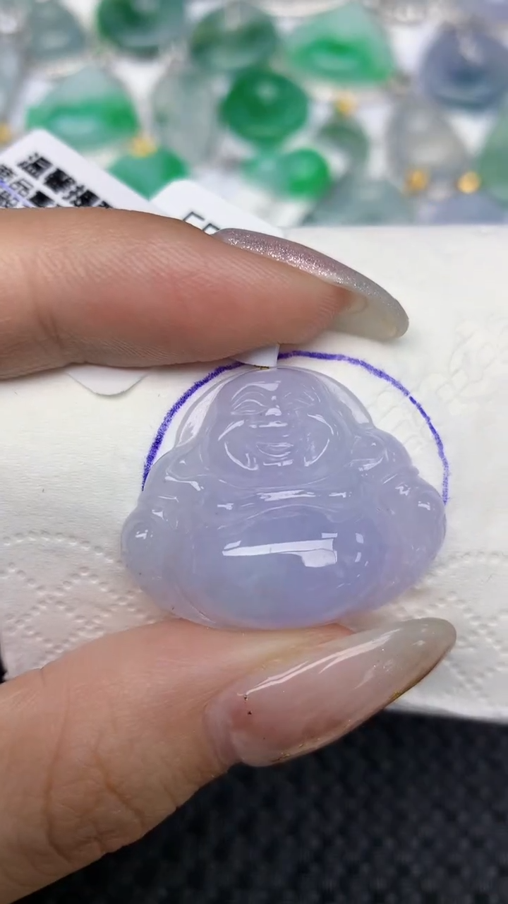 颈饰18K金镶嵌翡翠天然缅甸翡翠a货百元以上9元证书费自理