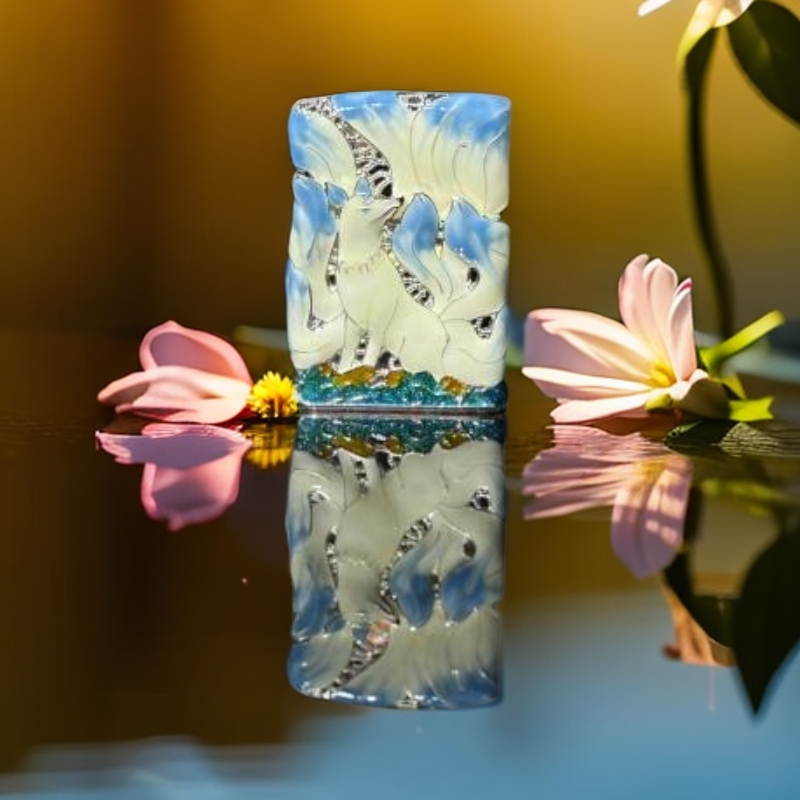 镀银九尾狐夜光（蓝色）煤油机L（配官方礼盒带鉴定证书）