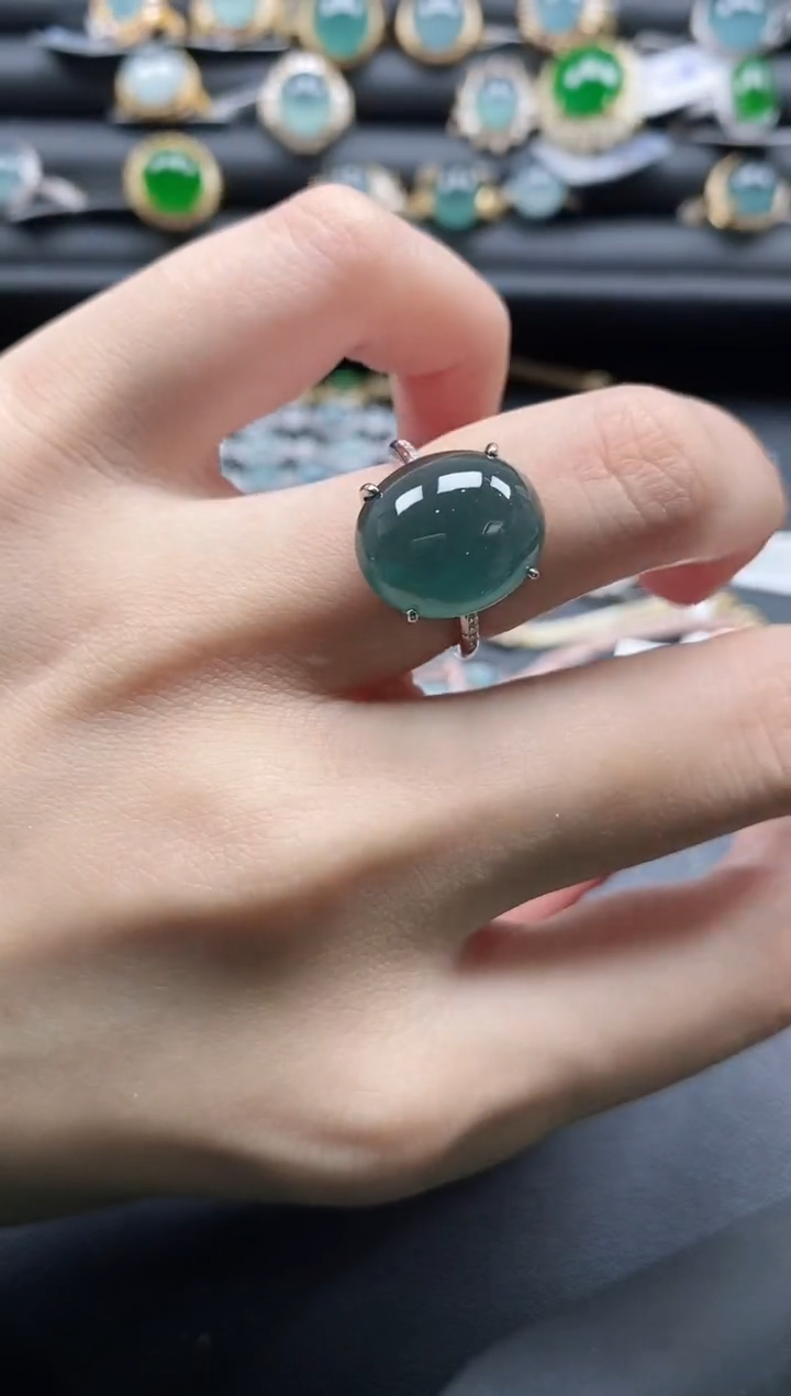 【闪购商品】翡翠戒指银S925镶嵌1111