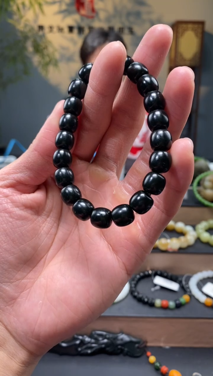 【闪购商品】和田玉-未镶嵌10mm塔青老型手串