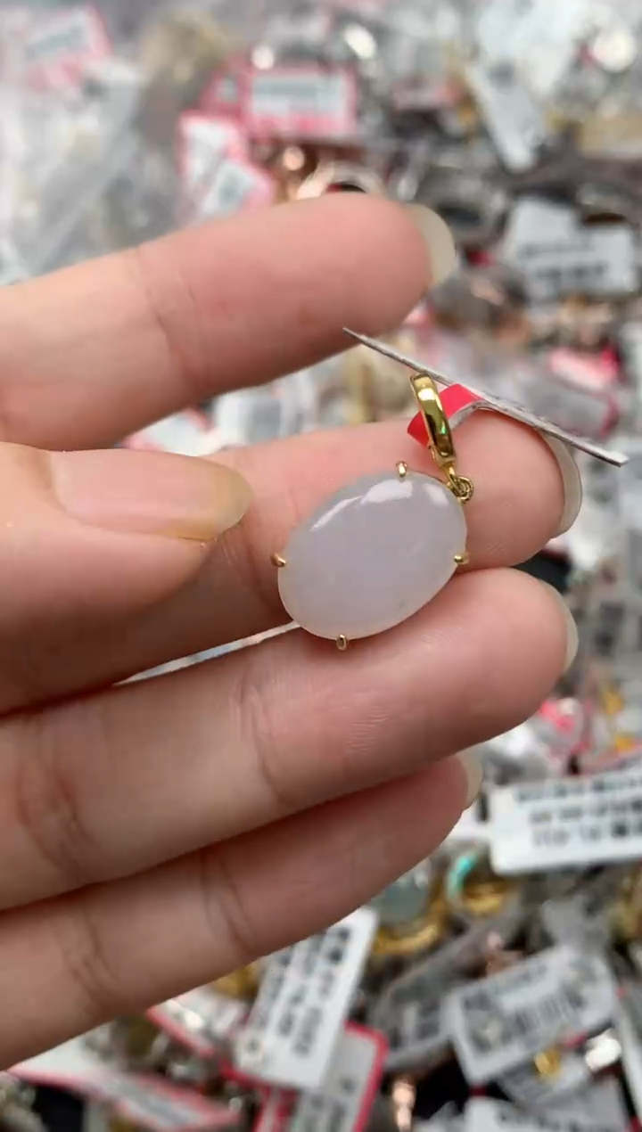 翡翠戒指银S925镶嵌天然A货缅甸翡翠