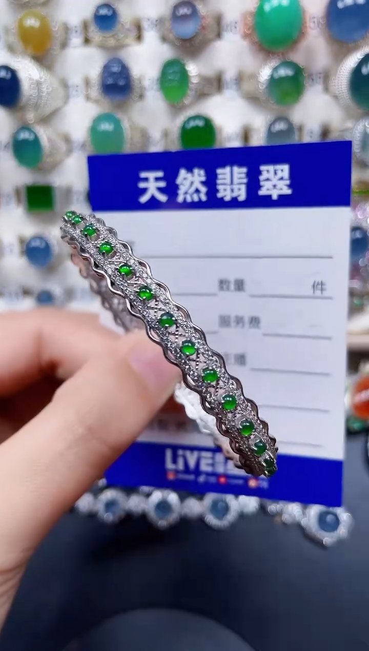 银S925镶嵌戒指翡翠245