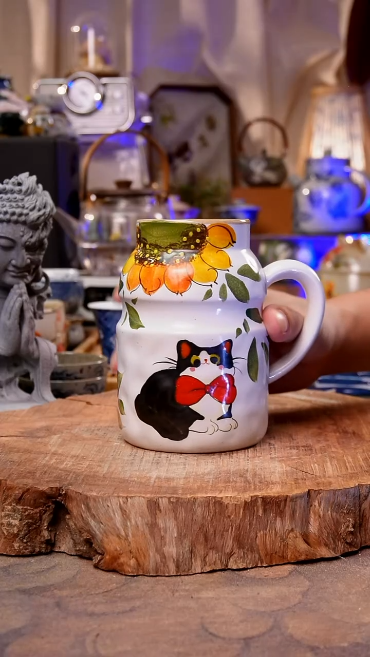 杯子猫咪手工手绘手工手绘