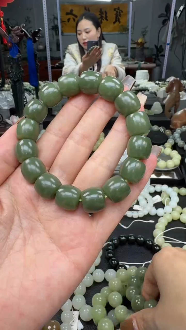 未镶嵌手串和田玉新疆若羌青黄口卡14