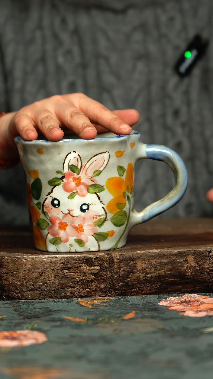 【闪购商品】杯釉下彩手工手绘同款陶器