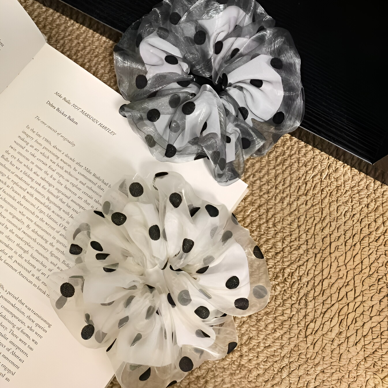 韩国欧尼同款高版本波点大肠发圈高级头发简约气质大号网纱发饰女