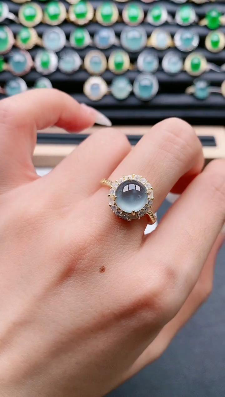 【闪购商品】翡翠戒指银S925镶嵌11111