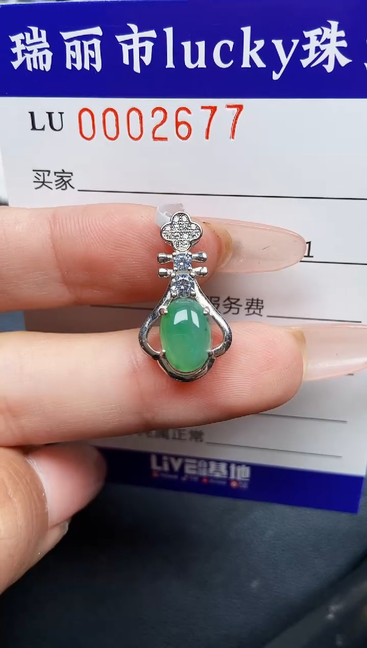 【闪购商品】翡翠颈饰银S925镶嵌2677